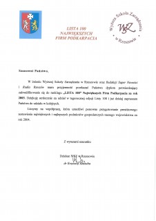 Lista 100 największych firm Podkarpacia