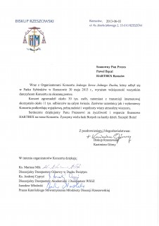 Darczyńca koncertu religijnego