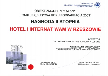 Nagroda za hotel i internat w Rzeszowie