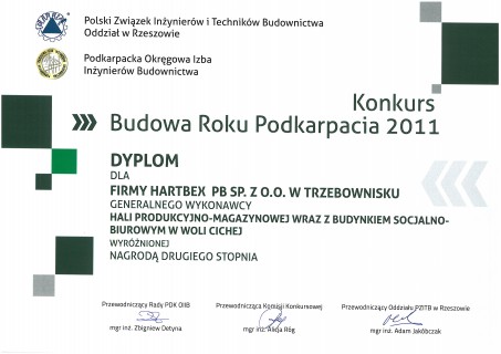 Medal za halę produkcyjno-magazynową 2011